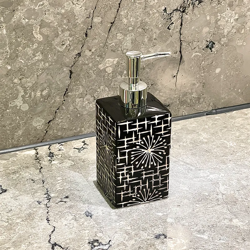 Bulk Square Black Ceramic Soap Dispenser