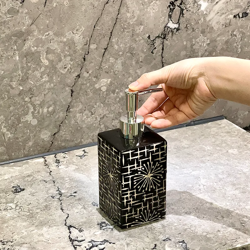 Bulk Square Black Ceramic Soap Dispenser