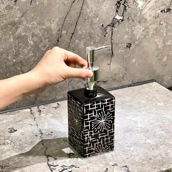 Bulk Square Black Ceramic Soap Dispenser