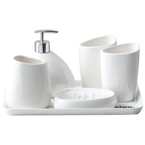 Custom 5-Piece Hotel Bathroom Set White Porcelain (1)_1