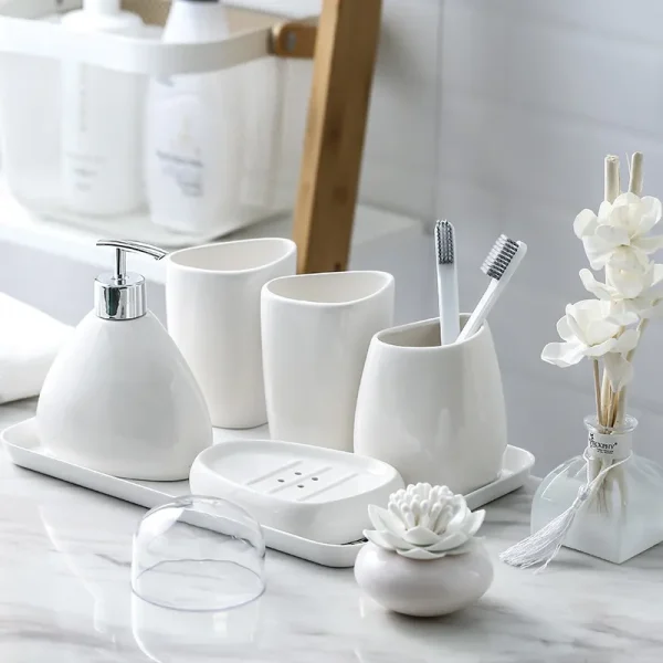 Custom 5-Piece Hotel Bathroom Set White Porcelain (2)_1