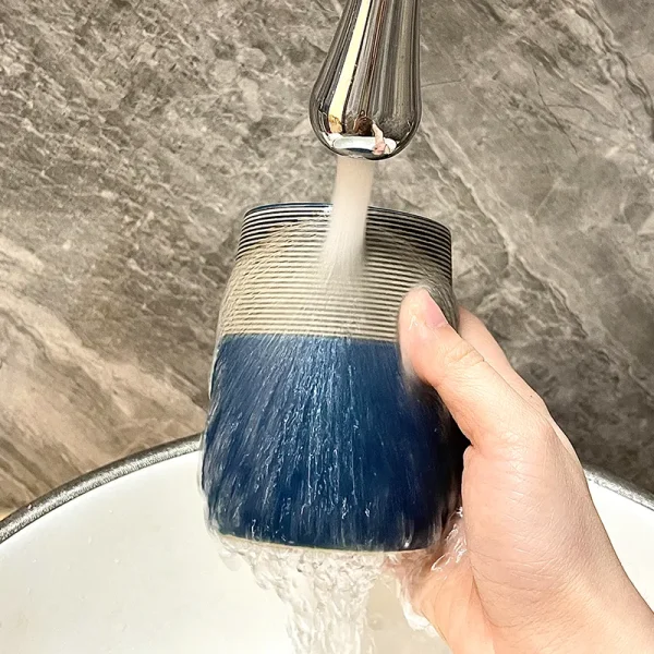 Custom Blue Ceramic Bathroom Tumbler