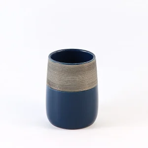 Custom Blue Ceramic Bathroom Tumbler