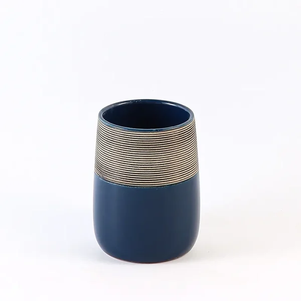 Custom Blue Ceramic Bathroom Tumbler
