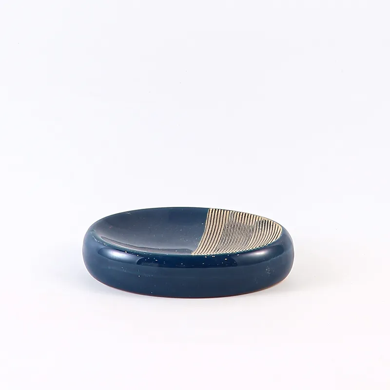 Custom Blue Ceramic Soap Dish