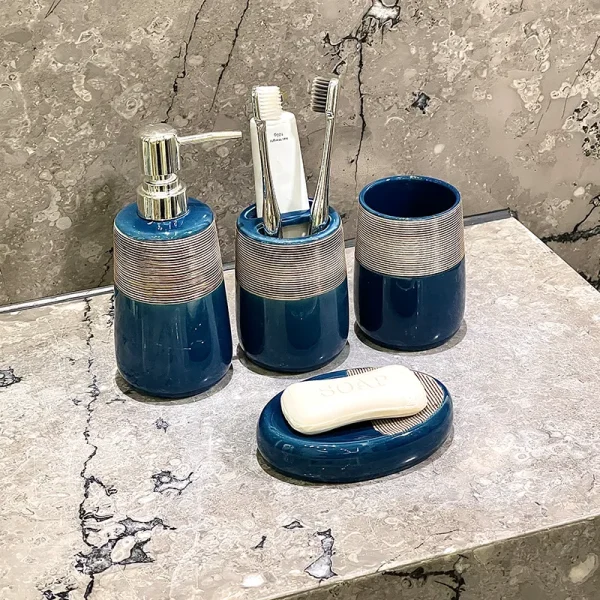 Custom Blue Ceramic Soap Dish
