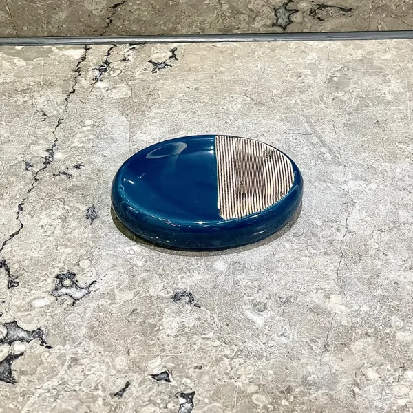 Custom Blue Ceramic Soap Dish