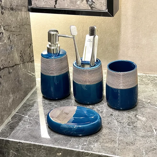 Custom Blue Ceramic Soap Dish