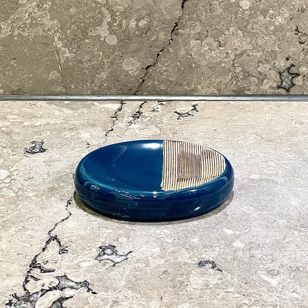 Custom Blue Ceramic Soap Dish