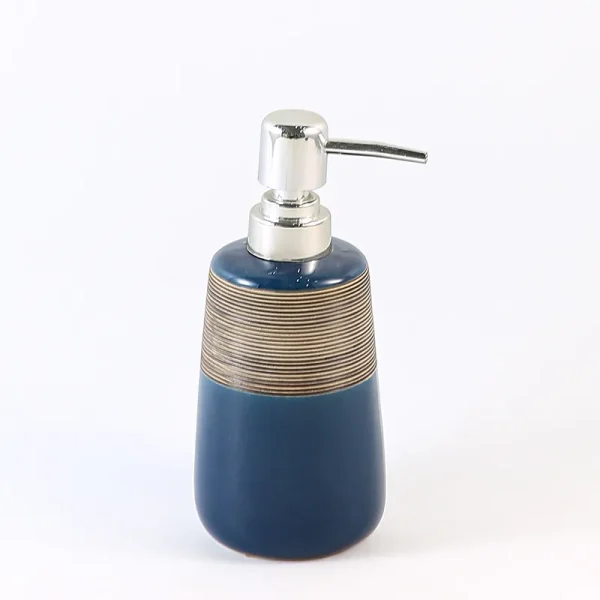 Custom Blue Ceramic Soap Dispenser
