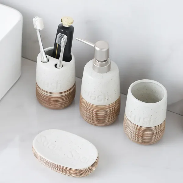 Custom White Bathroom Set with Wood Grain and Logo (2)_1
