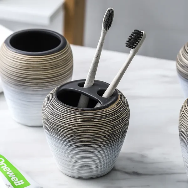 Handmade Ceramic 5 Piece Bathroom Set Wholesale (4)