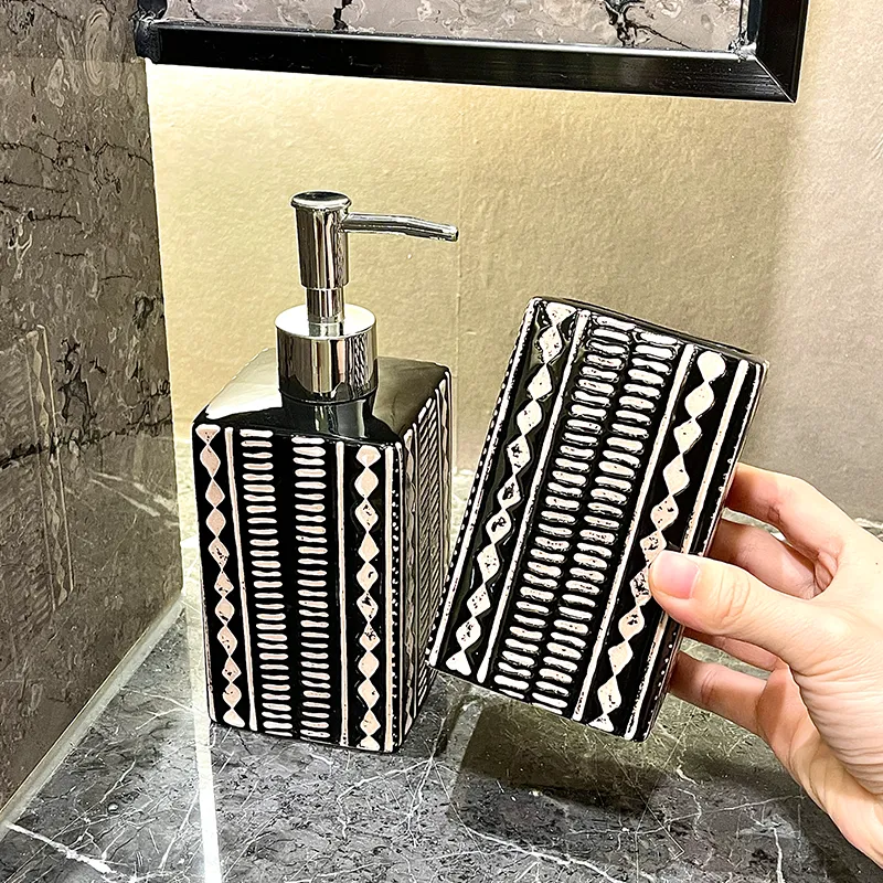 Wholesale Black Ceramic Bathroom Tumbler