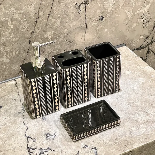 Wholesale Black Ceramic Soap Dispenser