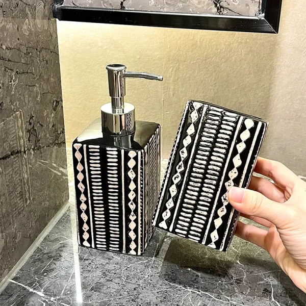 Wholesale Black Ceramic Soap Dispenser