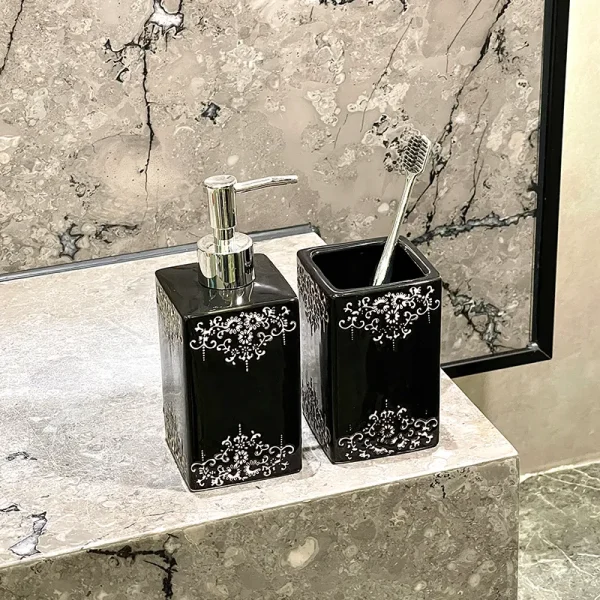 Wholesale Luxury Ceramic Bathroom Tumbler