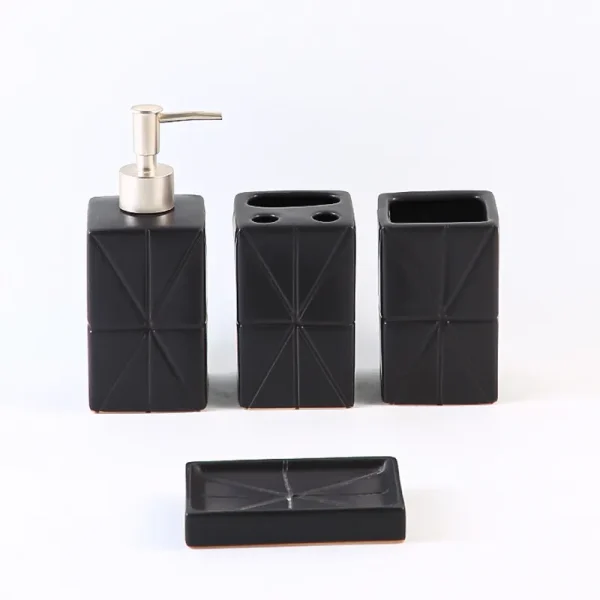 Black Ceramic Bathroom Tumbler Wholesale