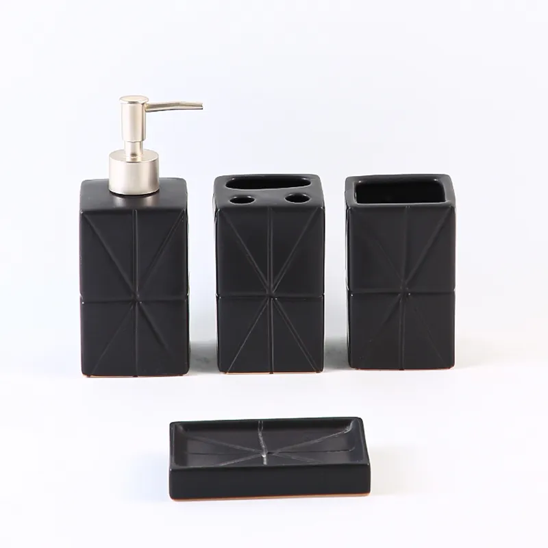 Black Ceramic Bathroom Tumbler Wholesale