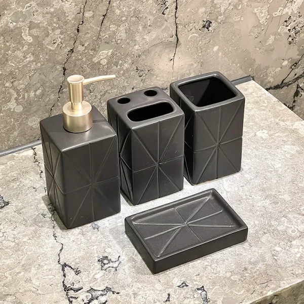 Black Ceramic Toothbrush Hholder Bulk