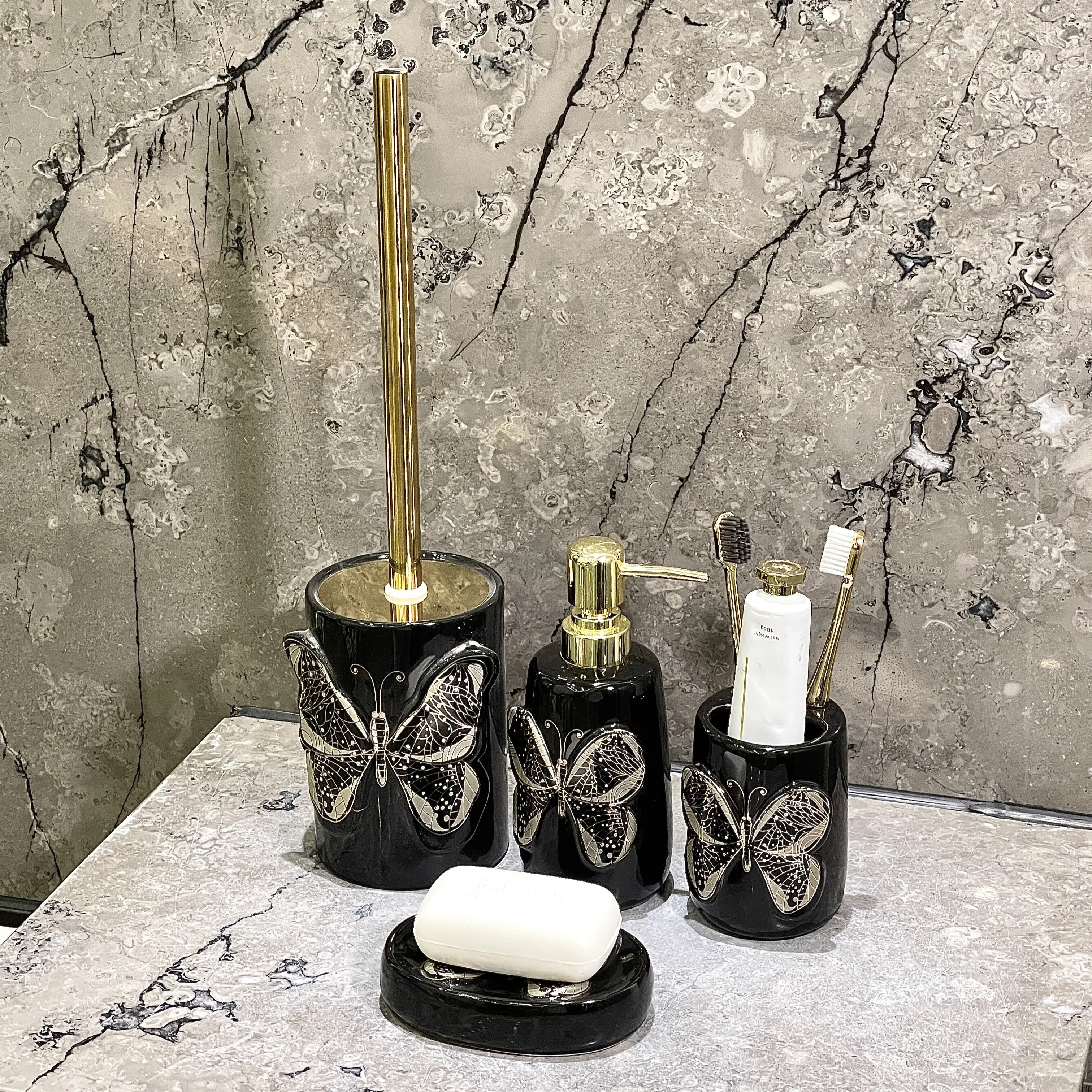 OEM Ceramic Toilet Brush Set Supplier (3)