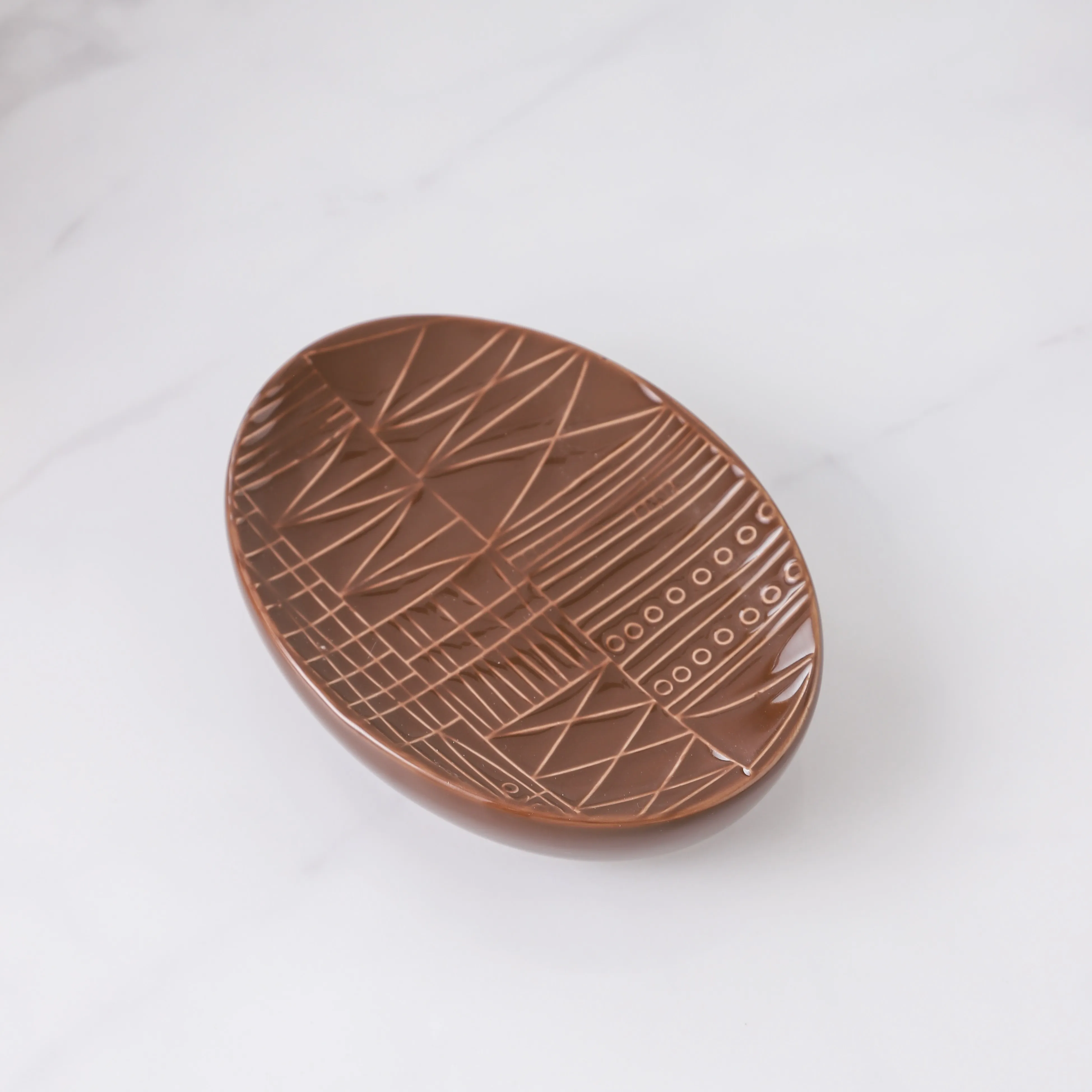 Bathroom Soap Dish Holder Wholesale OEM Brown Ceramic Dish (2)