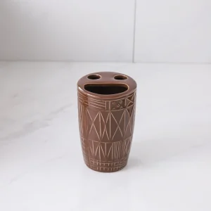 Bathroom Toothbrush Holders Bulk, Brown Ceramic Stand Supplier (1)