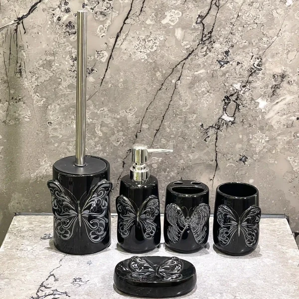 Black Ceramic Bathroom Accessories Set Manufacturer (1)