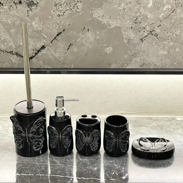 Black Ceramic Bathroom Accessories Set Manufacturer (4)