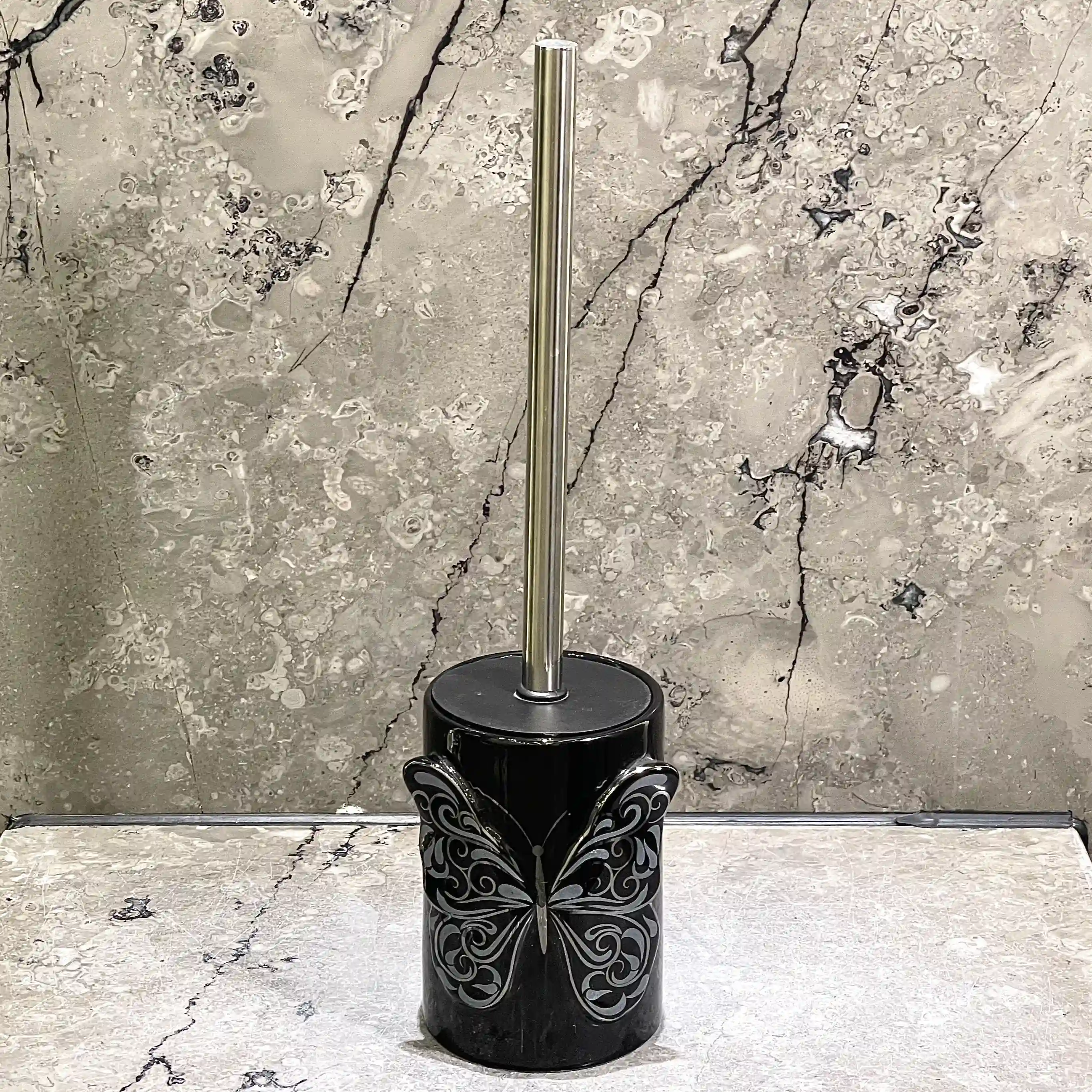 Black Ceramic Toilet Brush Holder Wholesale (1)