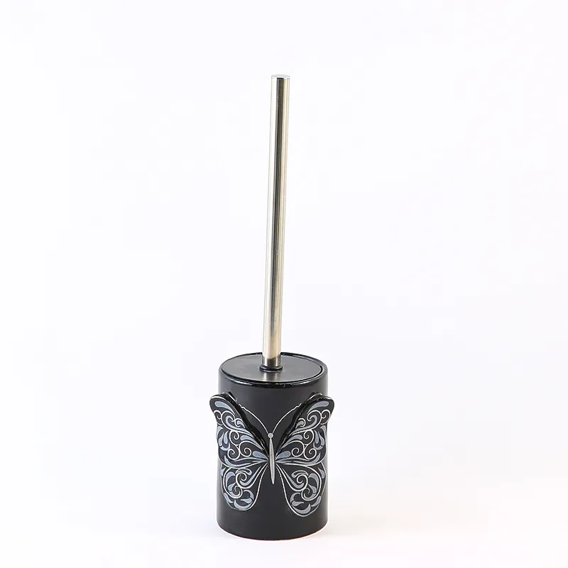 Black Ceramic Toilet Brush Holder Wholesale (3)