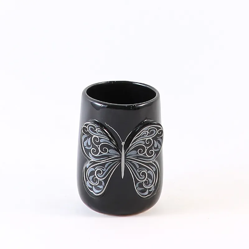 Customize Black Bathroom Ceramic Tumbler (2)