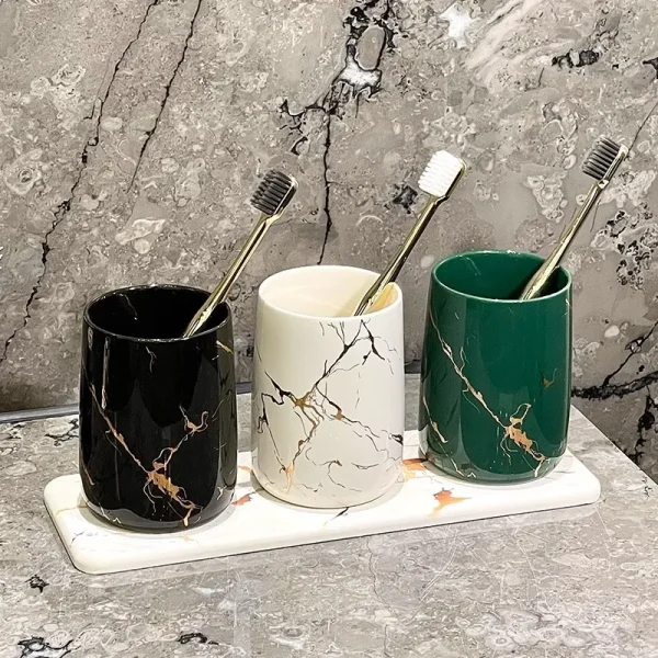 Bathroom Tumbler Cup Bulk Glossy Ceramic Supplier (2)