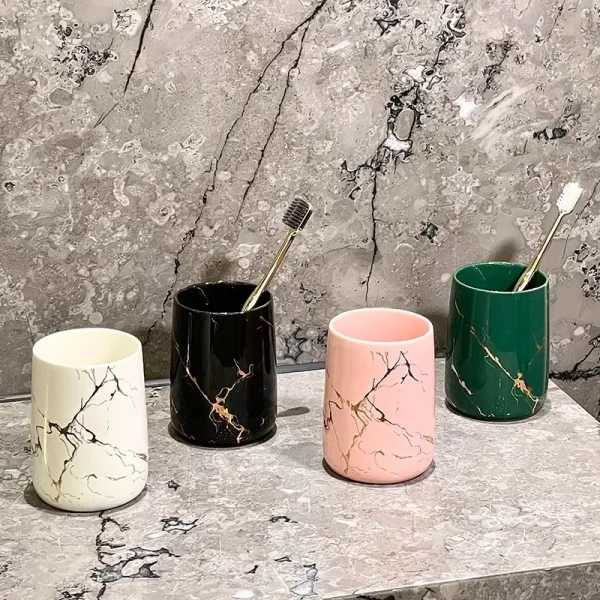 Bathroom Tumbler Cup Bulk Glossy Ceramic Supplier (3)