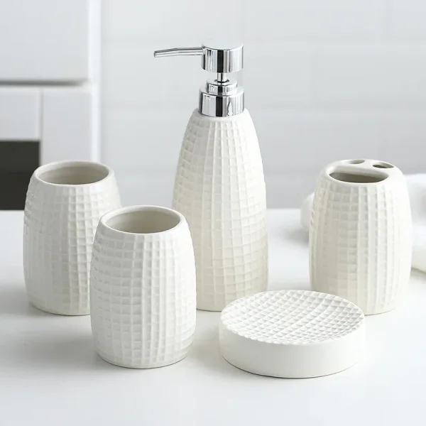 Black and White Bathroom Set Wholesale 5-piece Ceramic (5)