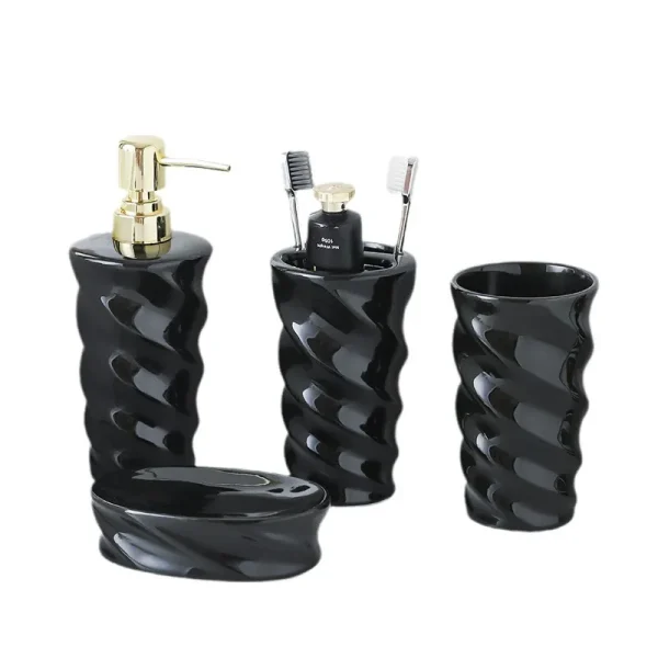 OEM Black Bathroom Accessories Set Supplier (2)