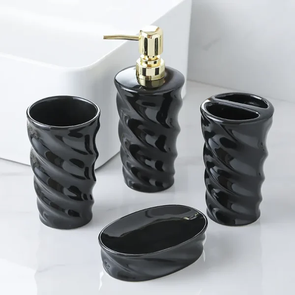 OEM Black Bathroom Accessories Set Supplier (4)