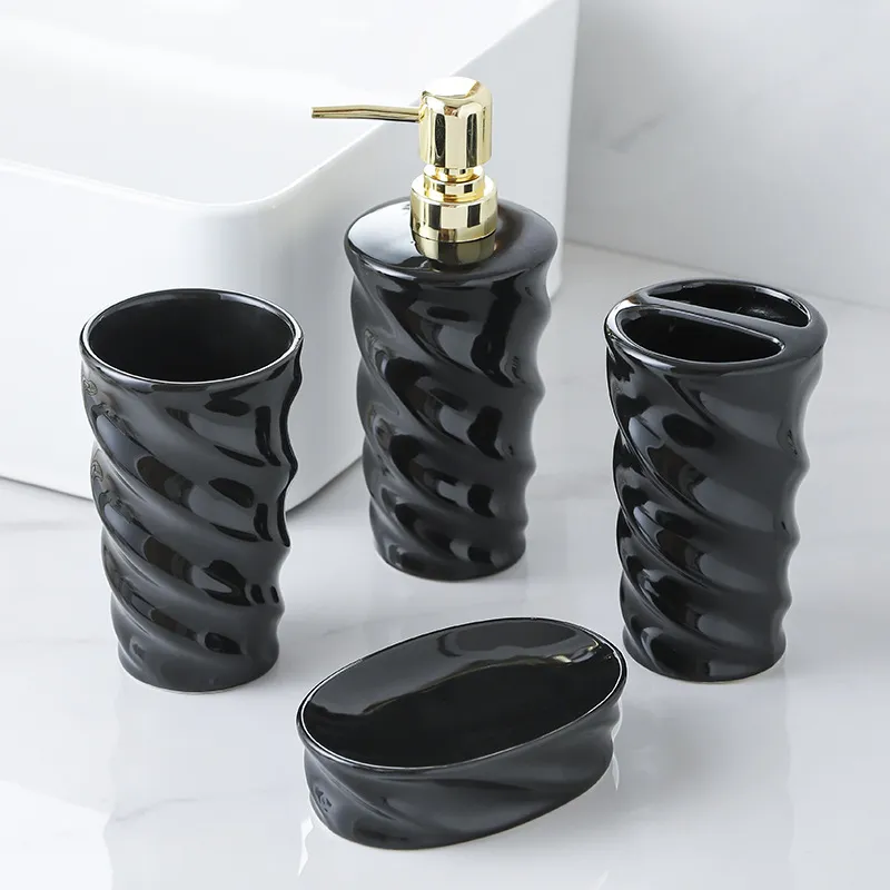 OEM Black Bathroom Accessories Set Supplier (4)