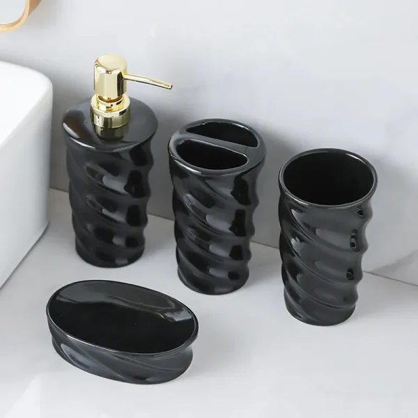 OEM Black Bathroom Accessories Set Supplier (5)