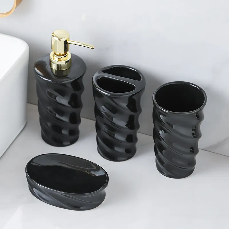 OEM Black Bathroom Accessories Set Supplier (5)