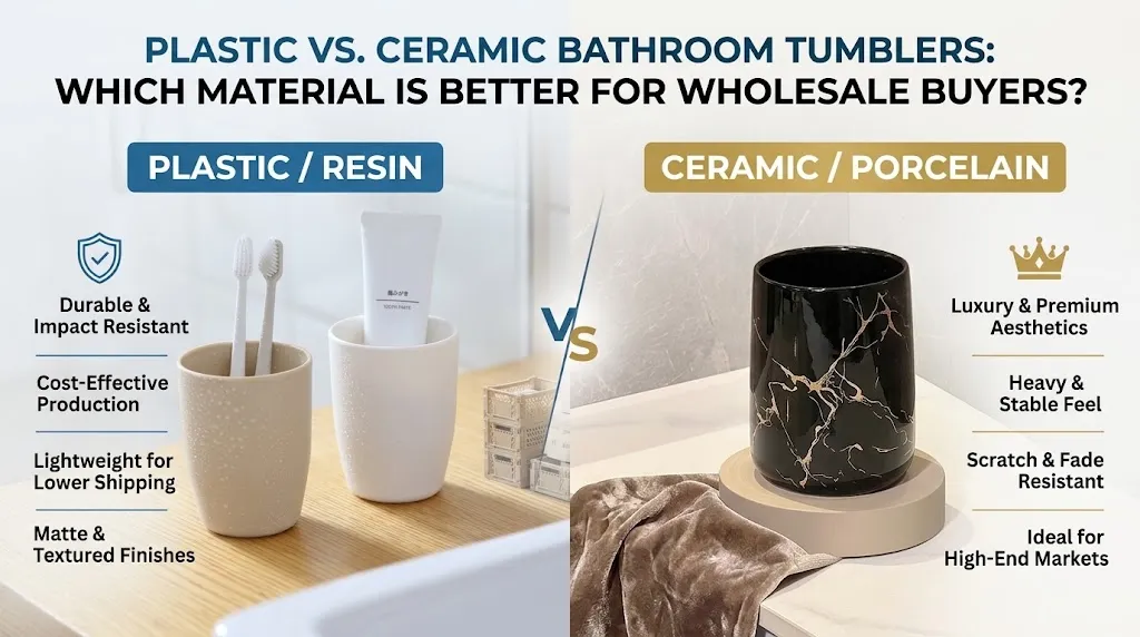 Plastic vs. Ceramic Bathroom Tumblers