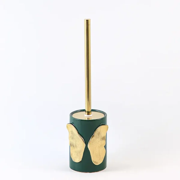 Wholesale Toilet Brush Set OEM Emerald Green Ceramic Bathroom Accessories (2)