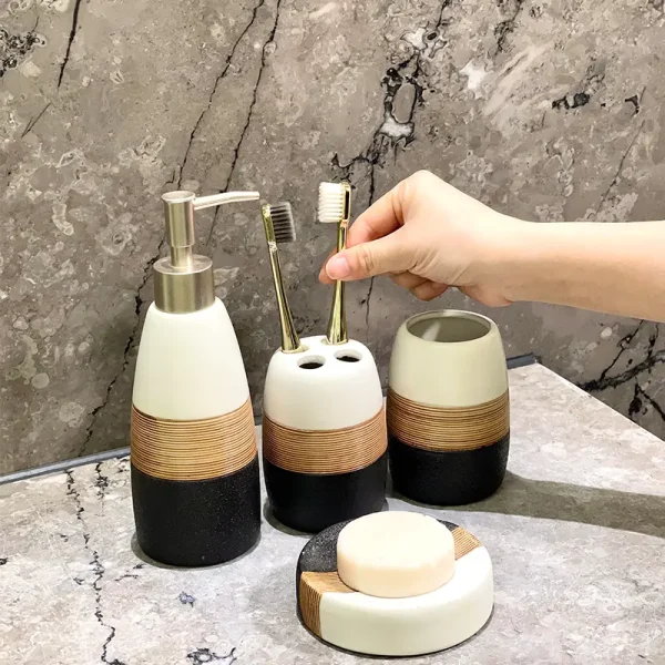 Custom Modern Toothbrush Holder with 4 Holes4