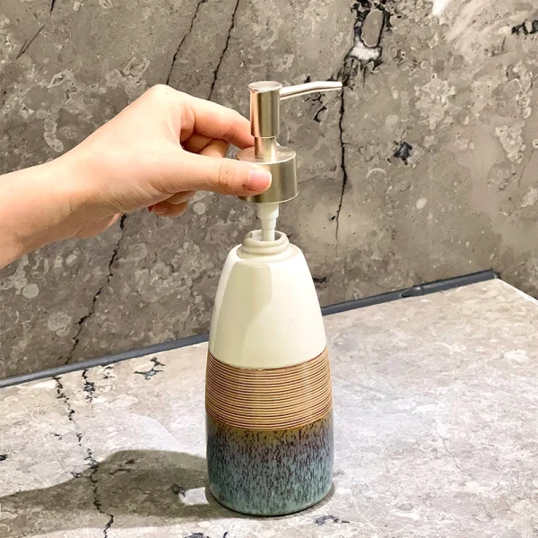 OEM Custom Ceramic Soap Dispenser Bulk Refillable Lotion Bottle Supply-2